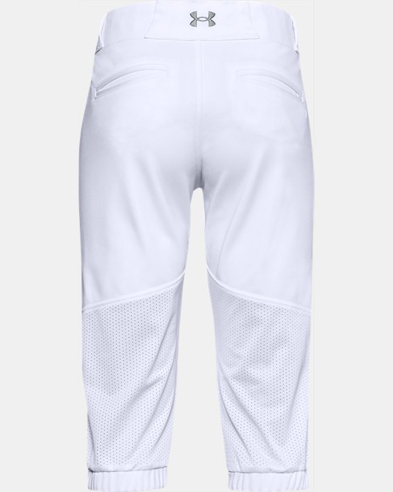 UA Pantalons de softball pour fille, White, pdpMainDesktop image number 1